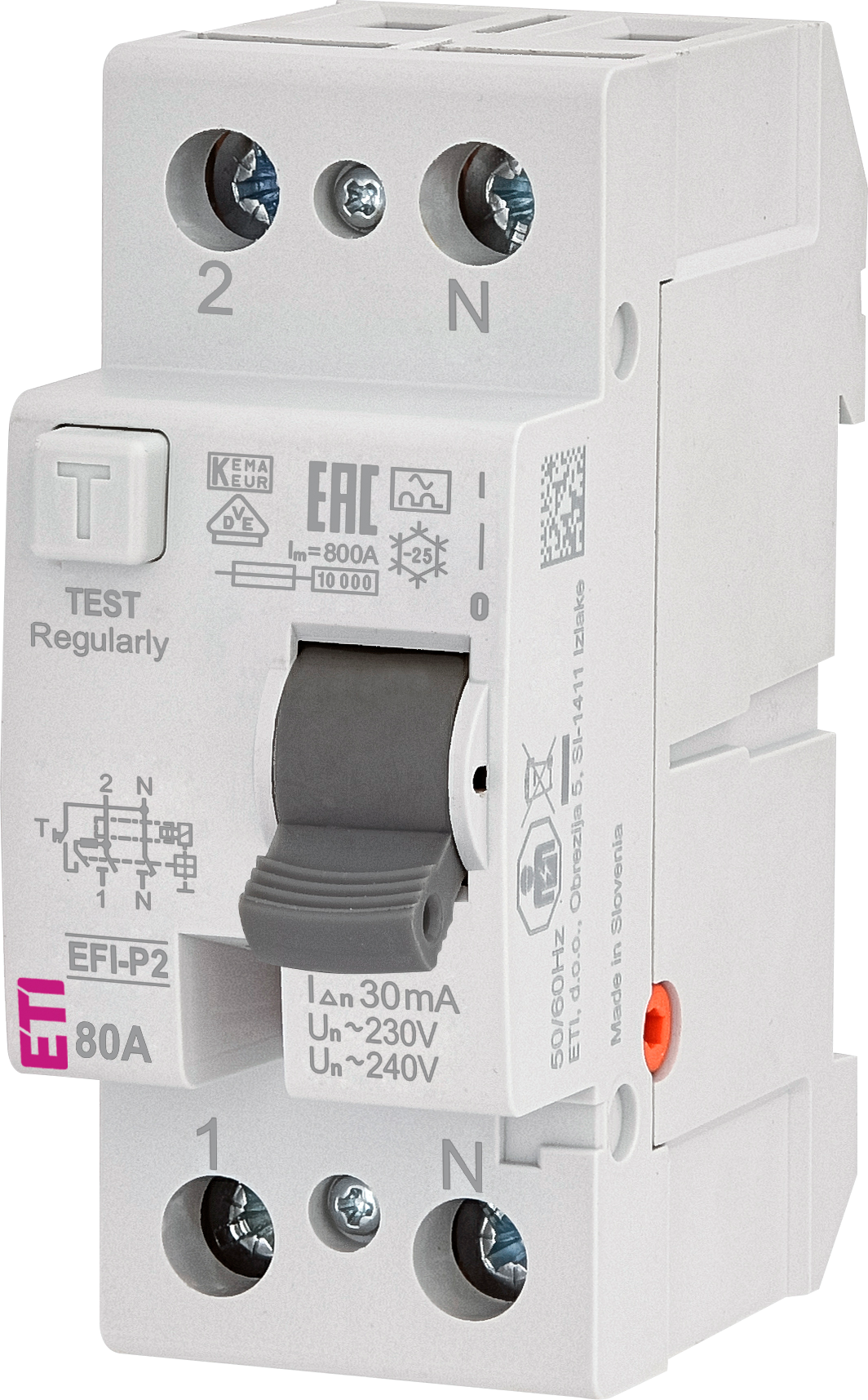 Wyłącznik ochr. różnicowoprąd. EFI-P2 A 80/0.03 002061114