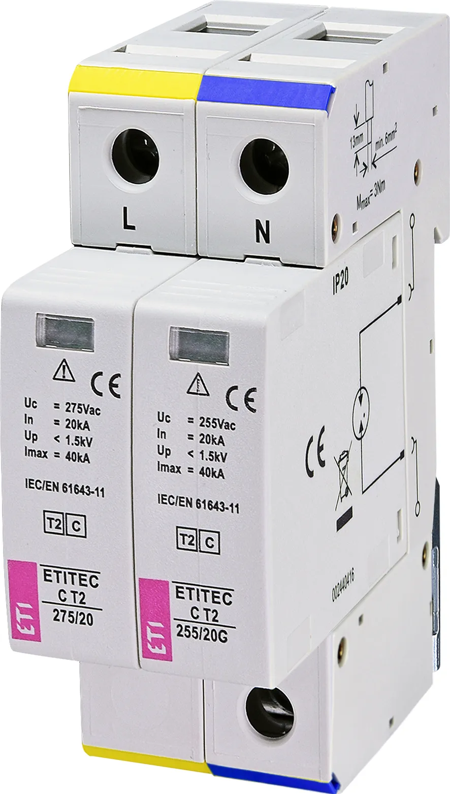 Ogranicznik przepięć ETITEC C T2 275/20 1+1 002440401