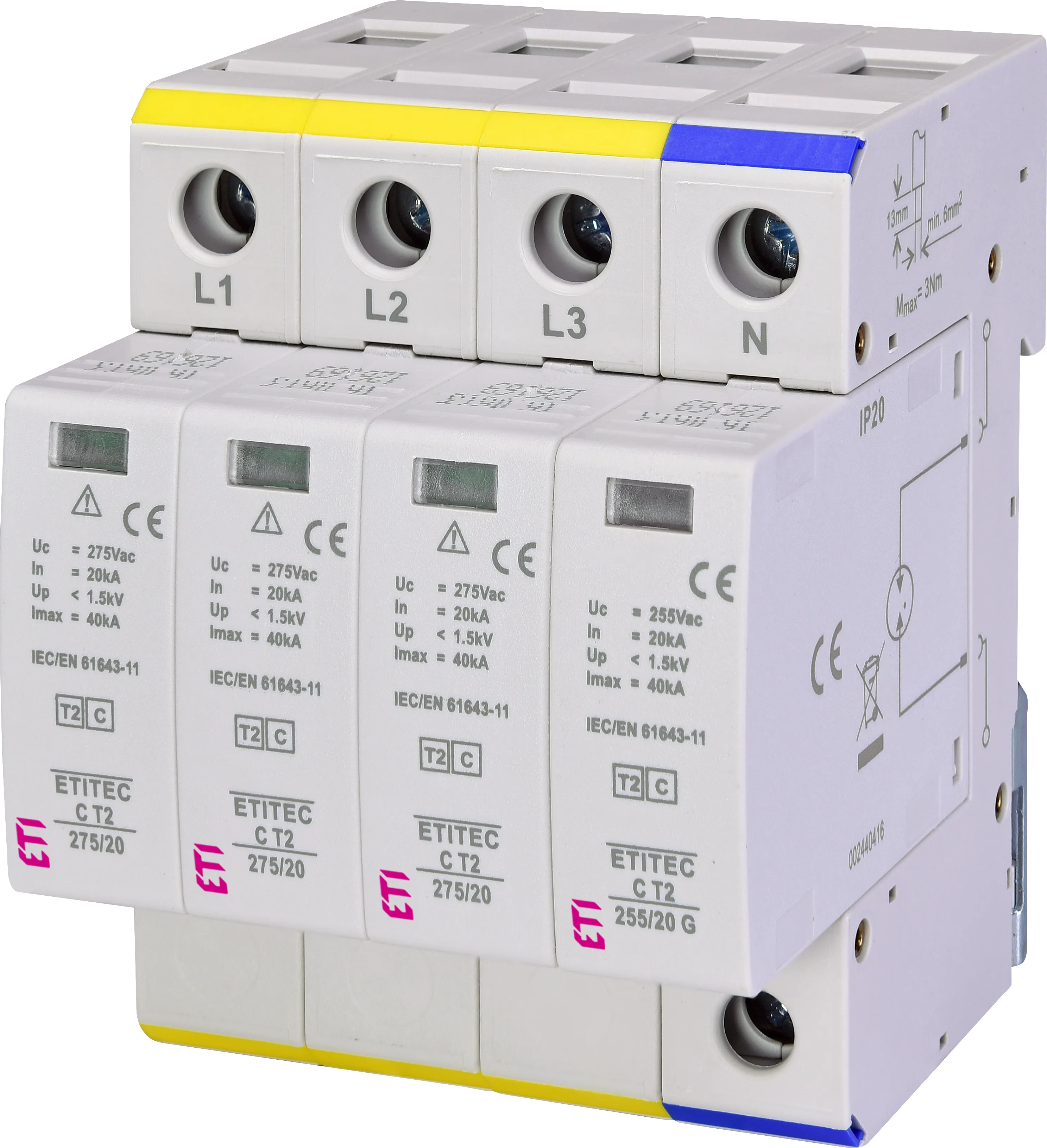 Ogranicznik przepięć ETITEC C T2 275/20 3+1 002440403