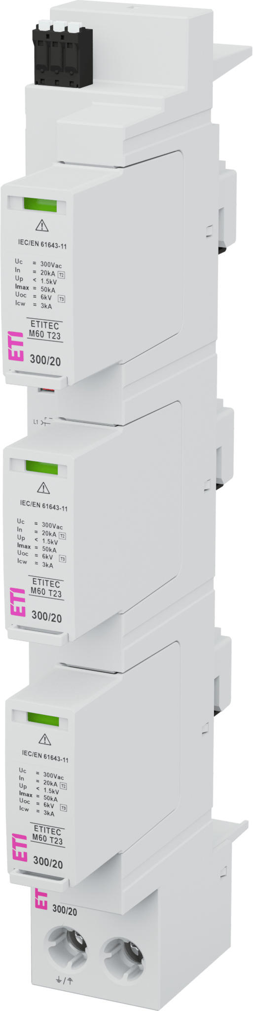 Ogranicznik przepięć ETITEC M60 T23 300/20 3+0 RC 002440855