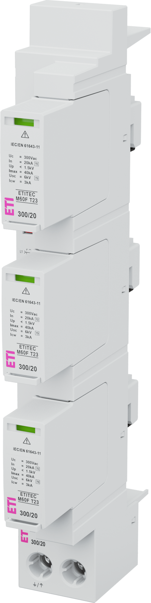 Ogranicznik przepięć ETITEC M60F T23 300/20 3+0 002440858
