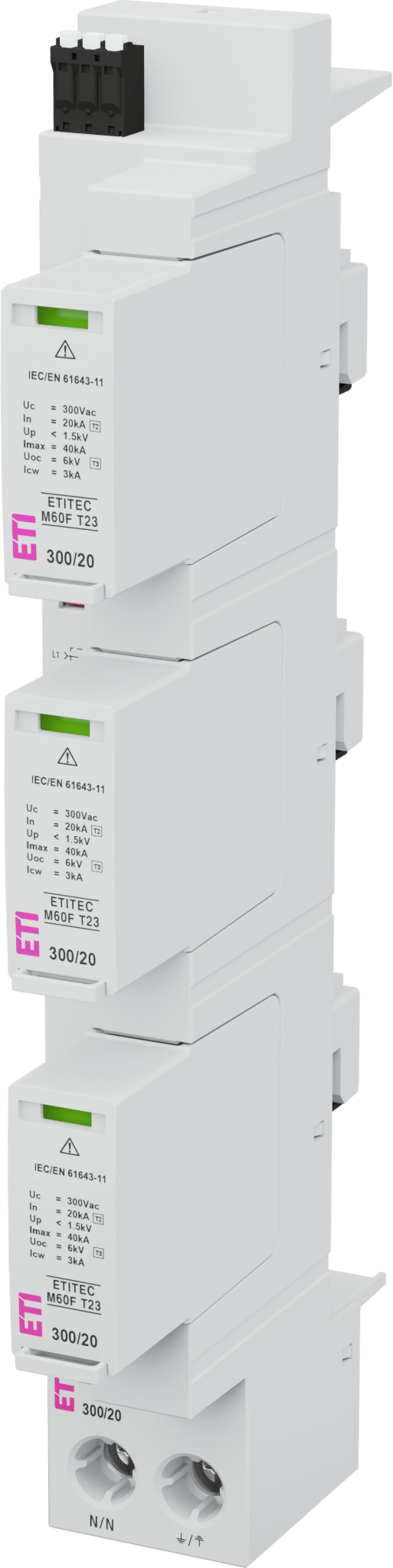 Ogranicznik przepięć ETITEC M60F T23 300/20 3+1 RC 002440861
