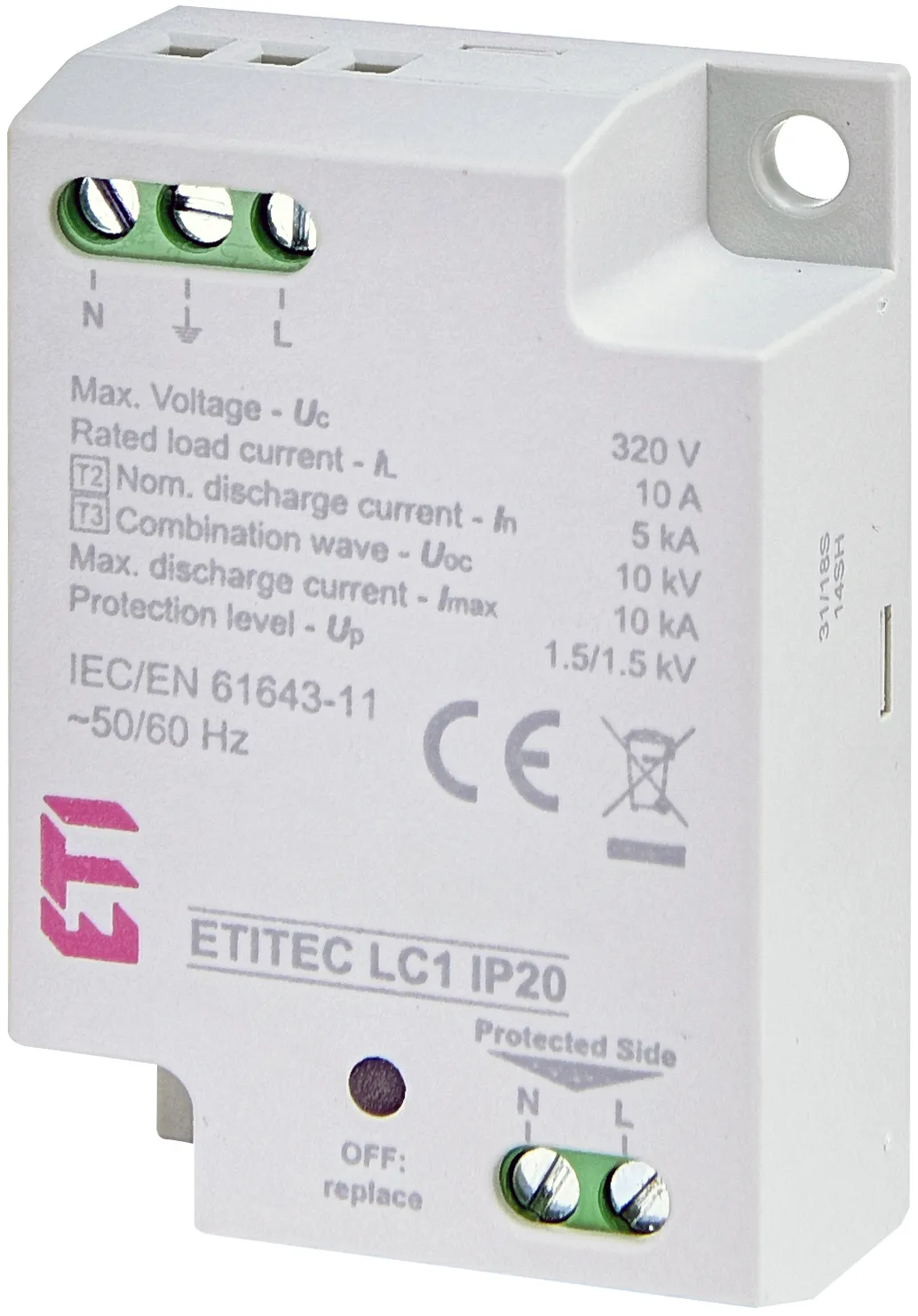 Ogranicznik przepięć ETITEC LC1 IP20 002442980