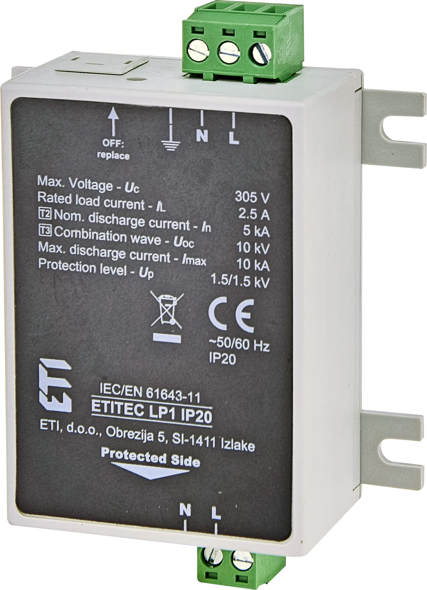 Ogranicznik przepięć ETITEC LP1 IP20 002442981