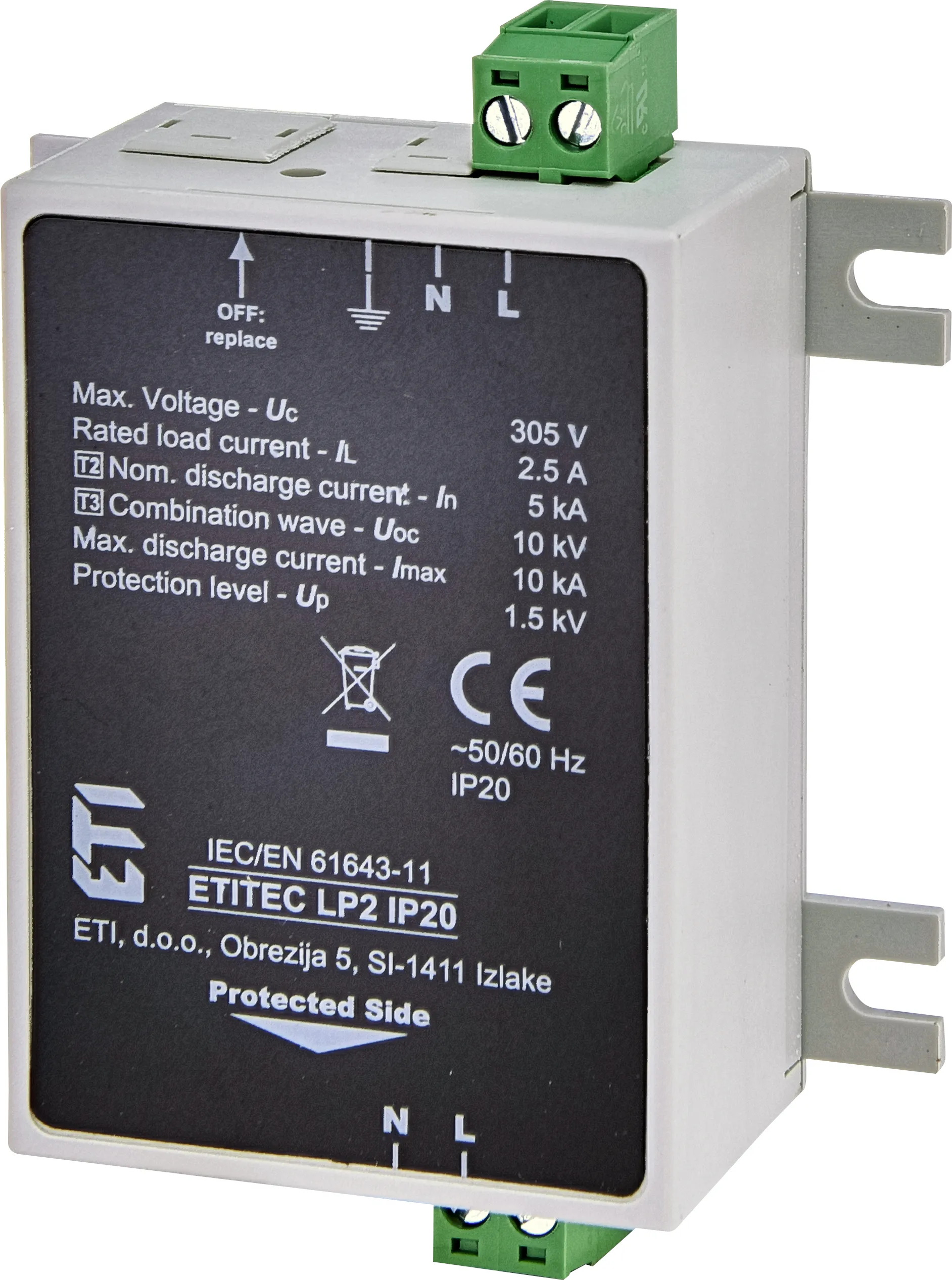 Ogranicznik przepięć ETITEC LP2 IP20 002442982