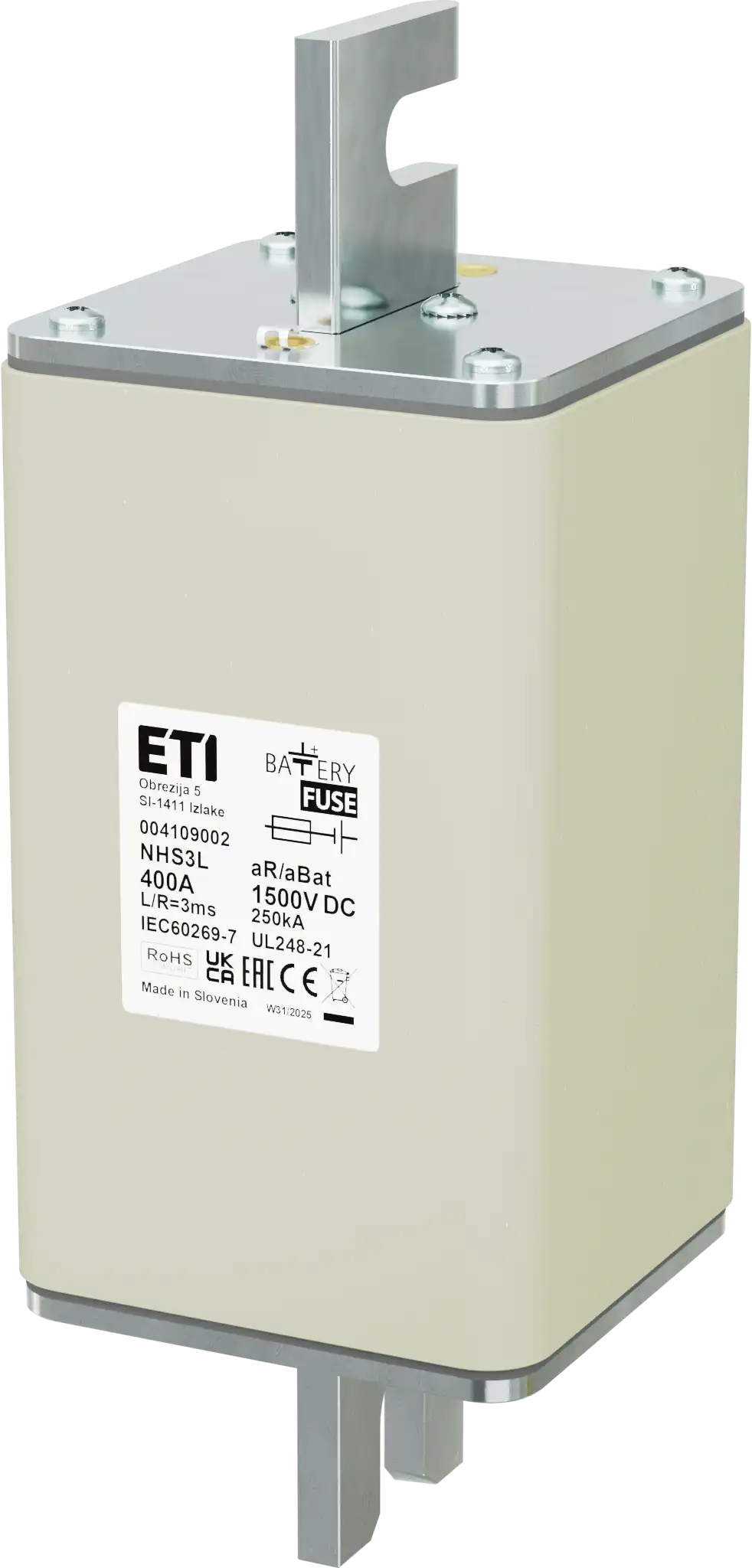 Wkładka topikowa NHS3L aR/aBat 400A/1500V DC AL 004109002