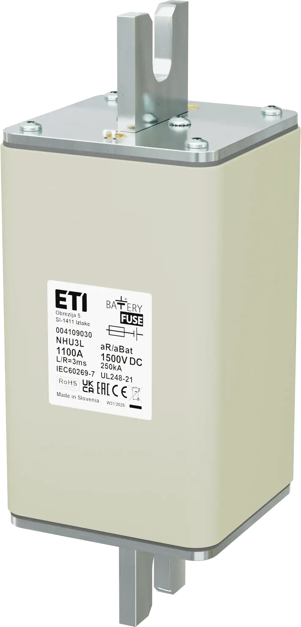 Wkładka topikowa NHU3L aR/aBat 1100A/1500V DCAL 004109030