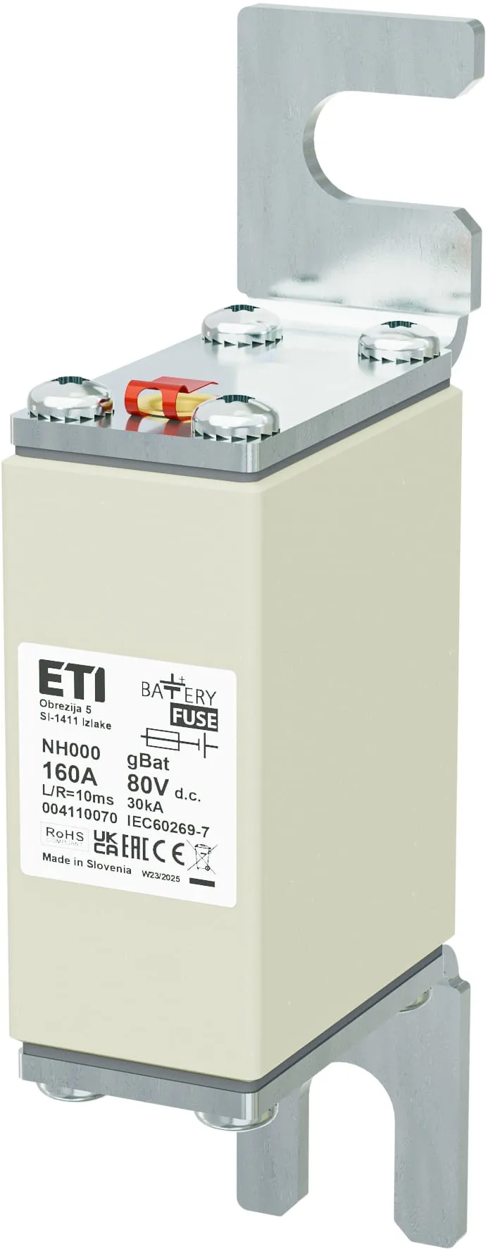 Wkładka topikowa NHS000L gBat 160A/80V DC 004110070