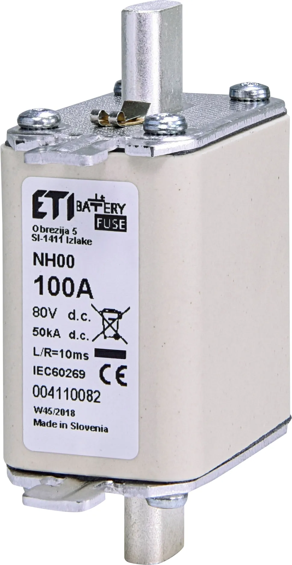 Wkładka topikowa NH00 gBat 100A/80V DC 004110082