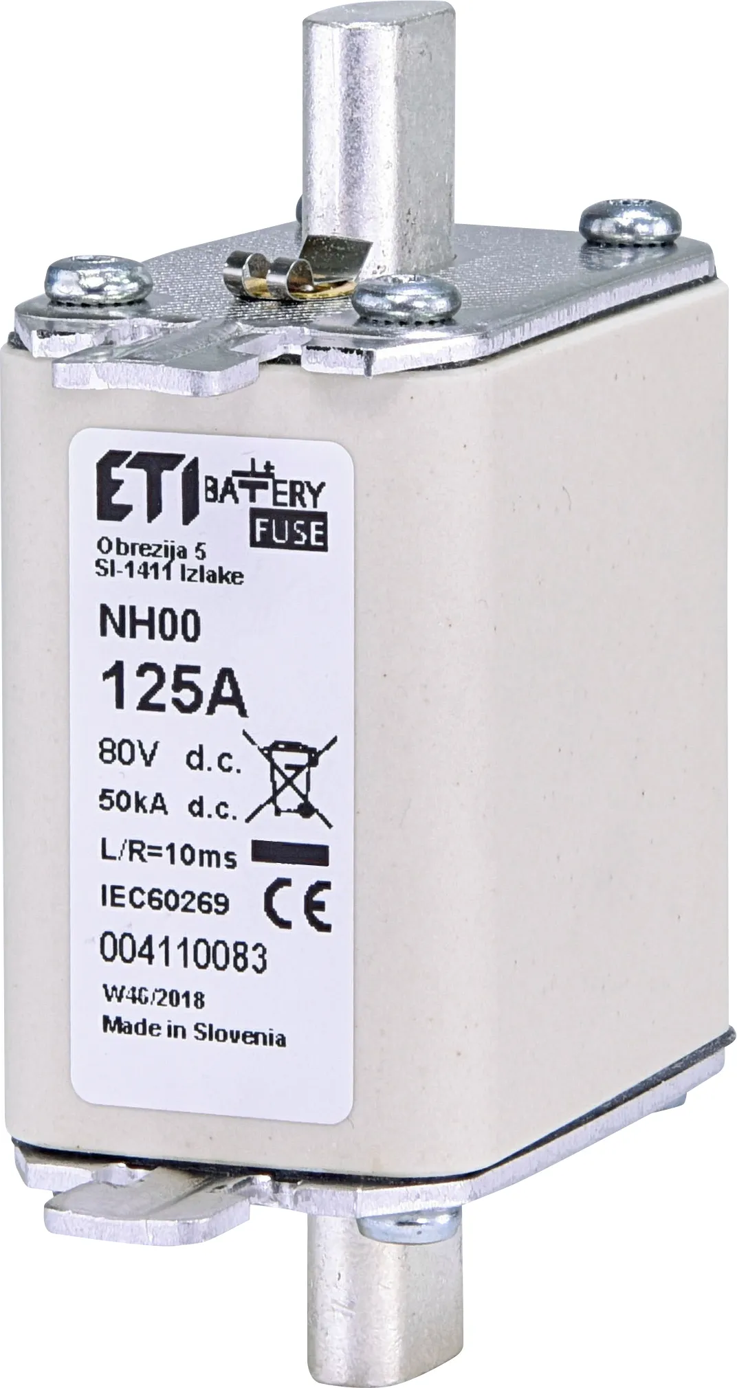 Wkładka topikowa NH00 gBat 125A/80V DC 004110083