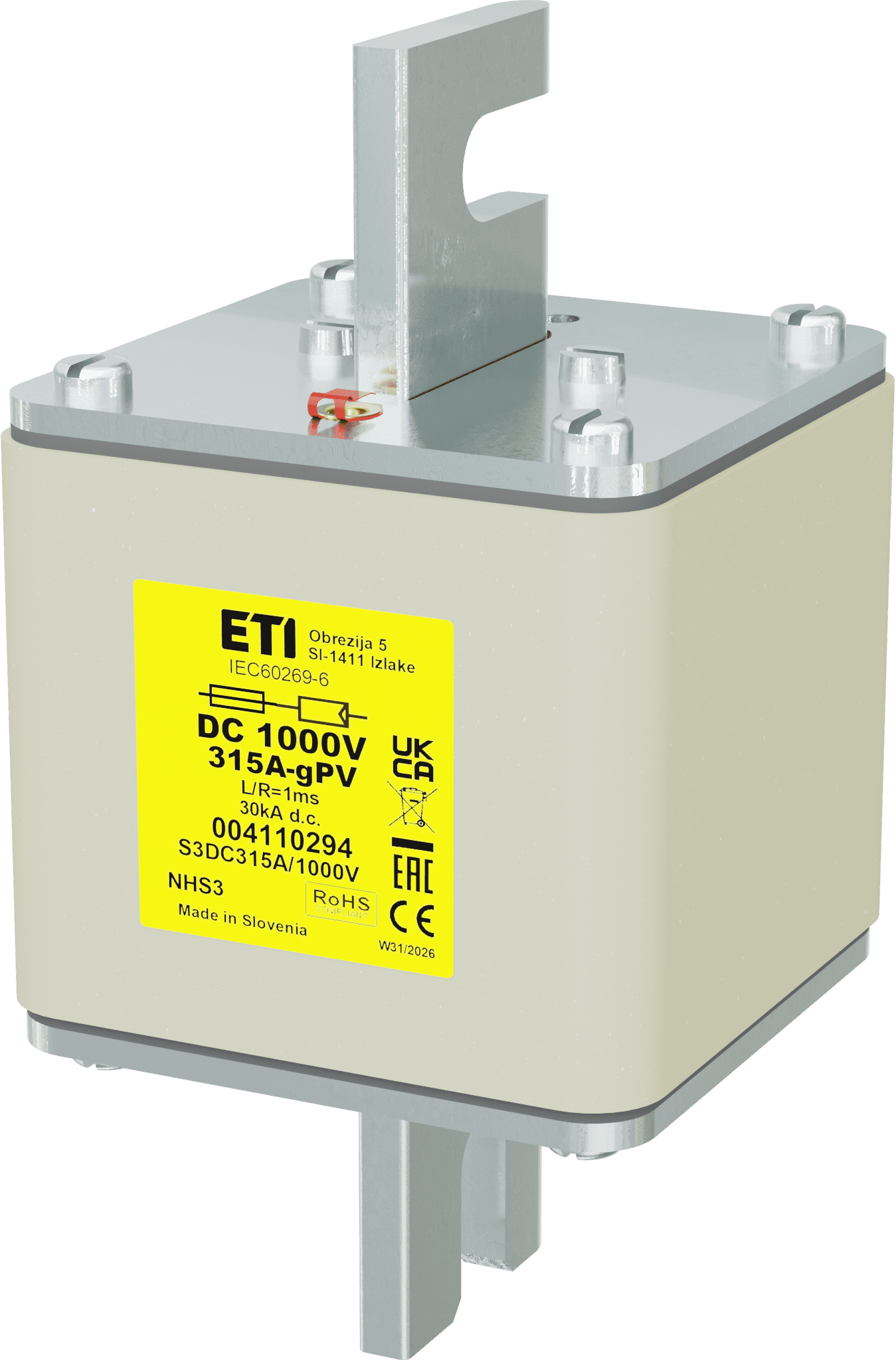 Wkładka topikowa NHS3 gPV 315A/1000V DC 004110294