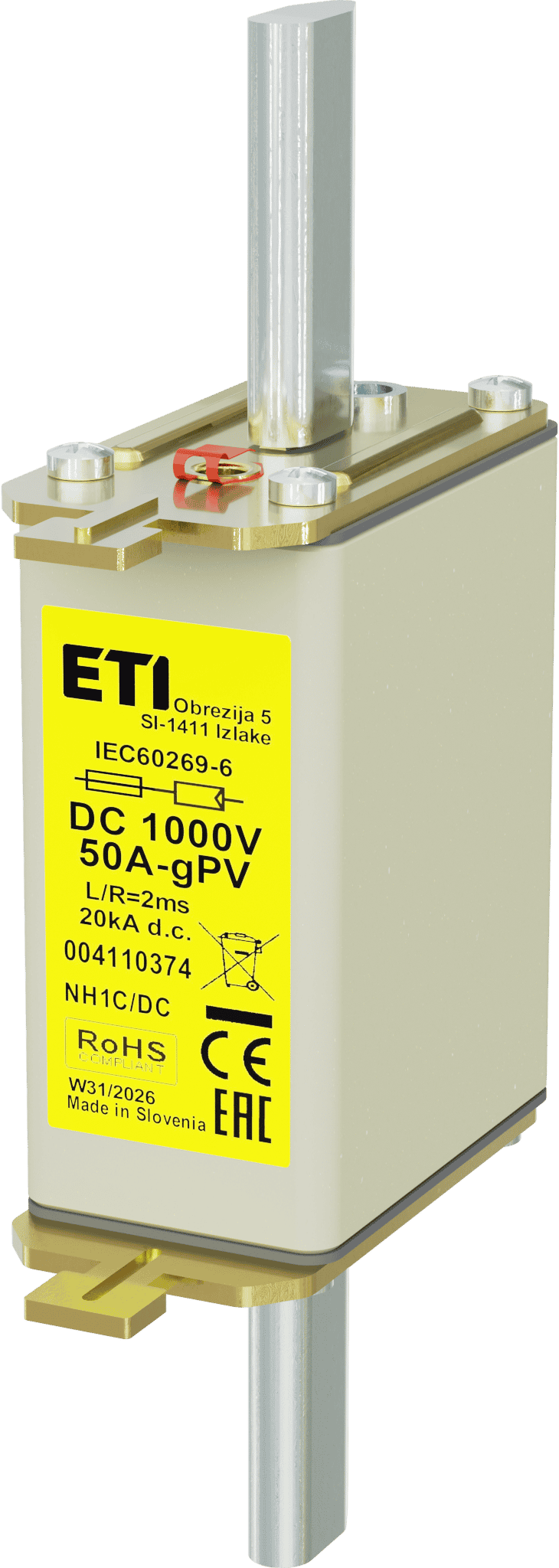 Wkładka topikowa NH1C gPV 50A/1000V DC 004110374
