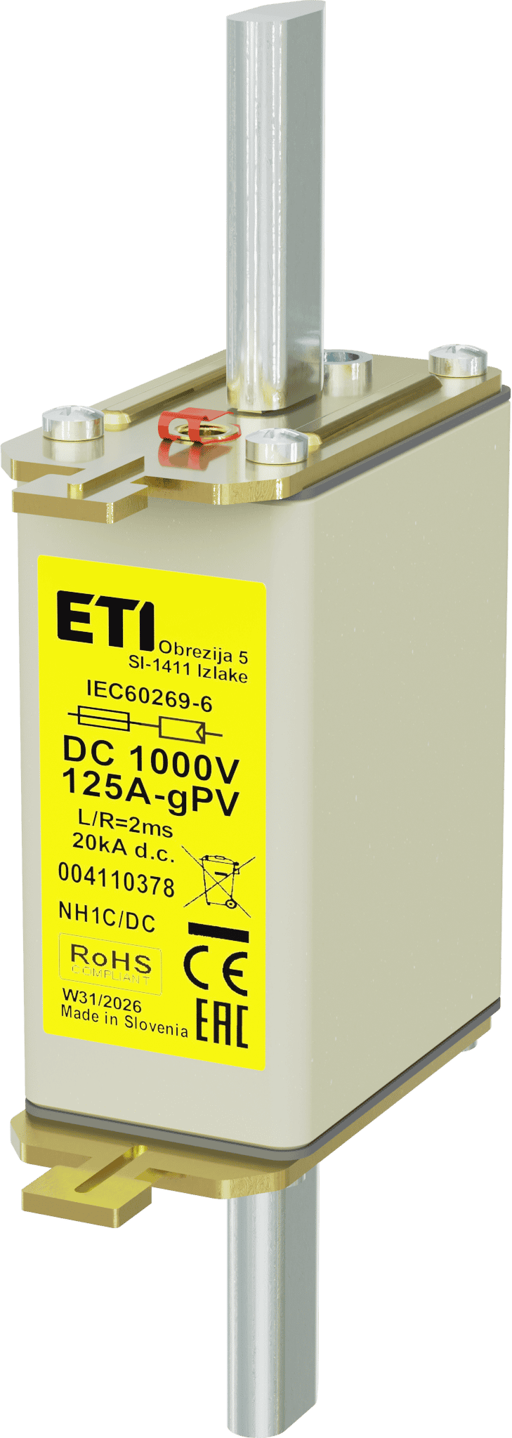 Wkładka topikowa NH1C gPV 125A/1000V DC 004110378