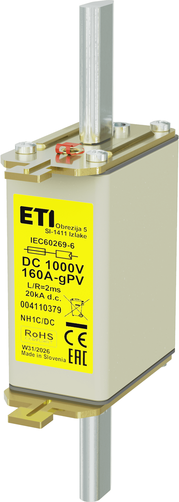 Wkładka topikowa NH1C gPV 160A/1000V DC 004110379