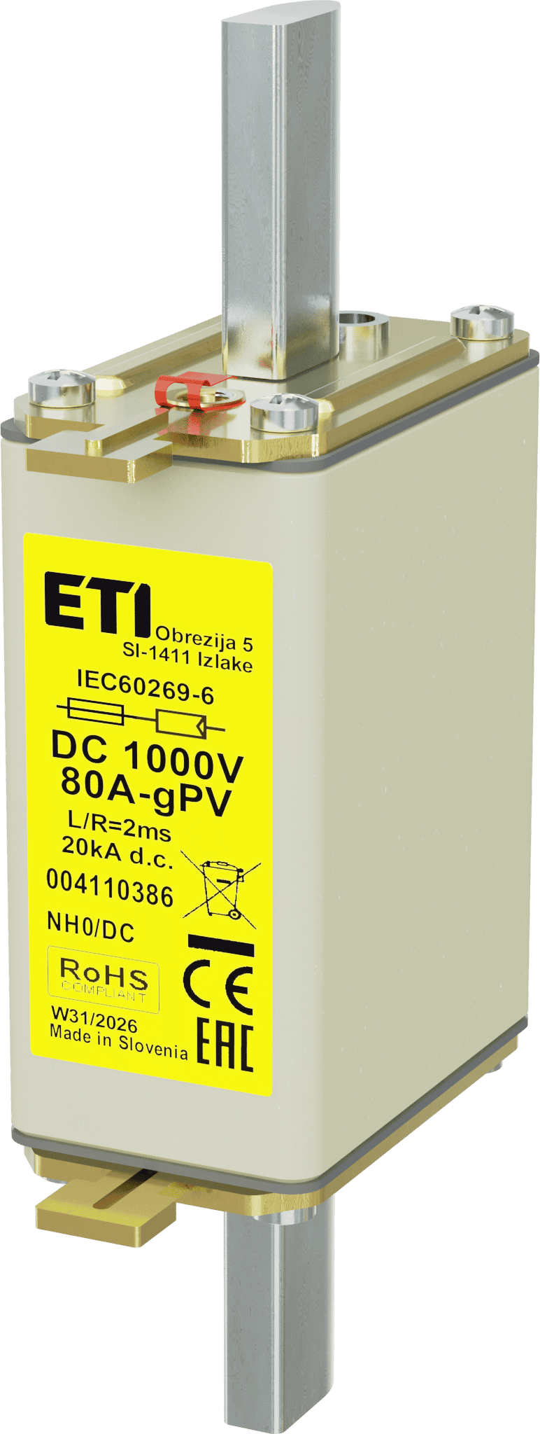 Wkładka topikowa NH0 gPV 80A/1000V DC 004110386