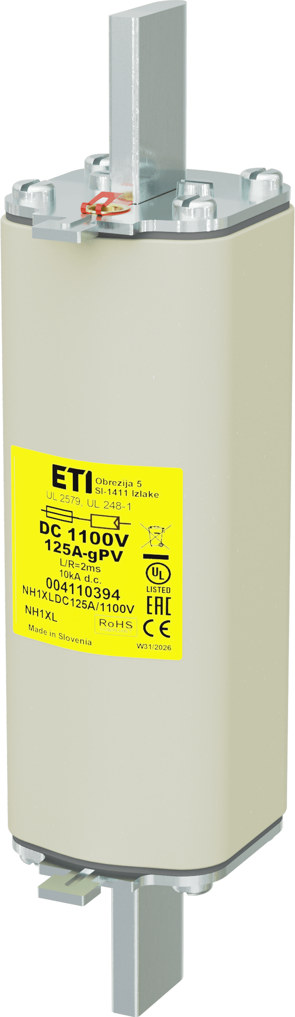 Wkładka topikowa NH1XL gPV 125A/1100V DC UL 004110394