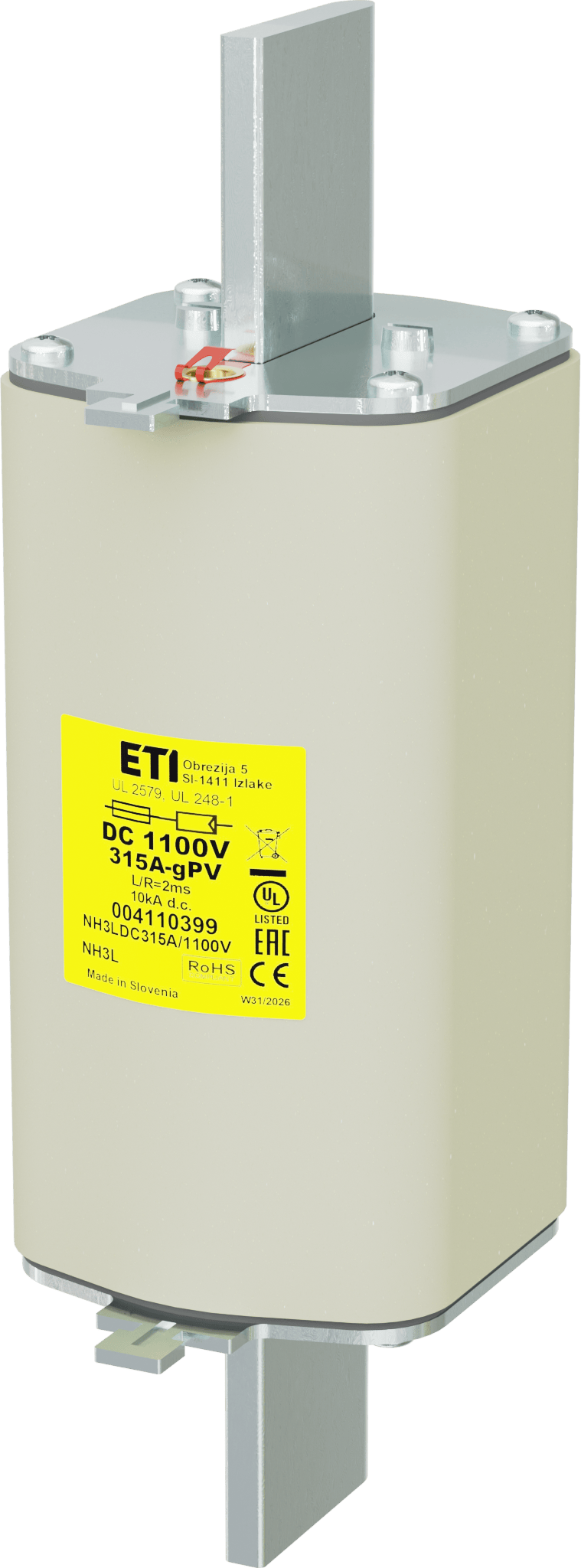 Wkładka topikowa NH3L gPV 315A/1100V DC UL 004110399