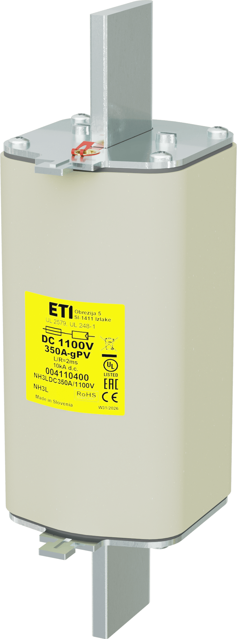 Wkładka topikowa NH3L gPV 350A/1100V DC UL 004110400