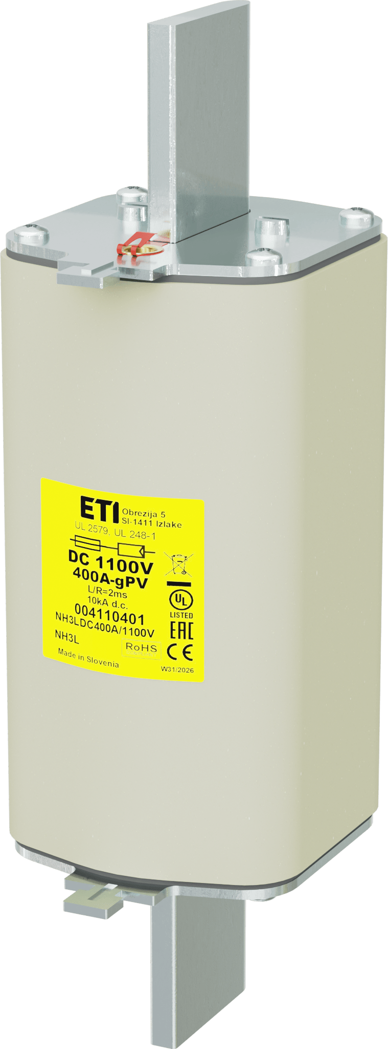 Wkładka topikowa NH3L gPV 400A/1100V DC UL 004110401