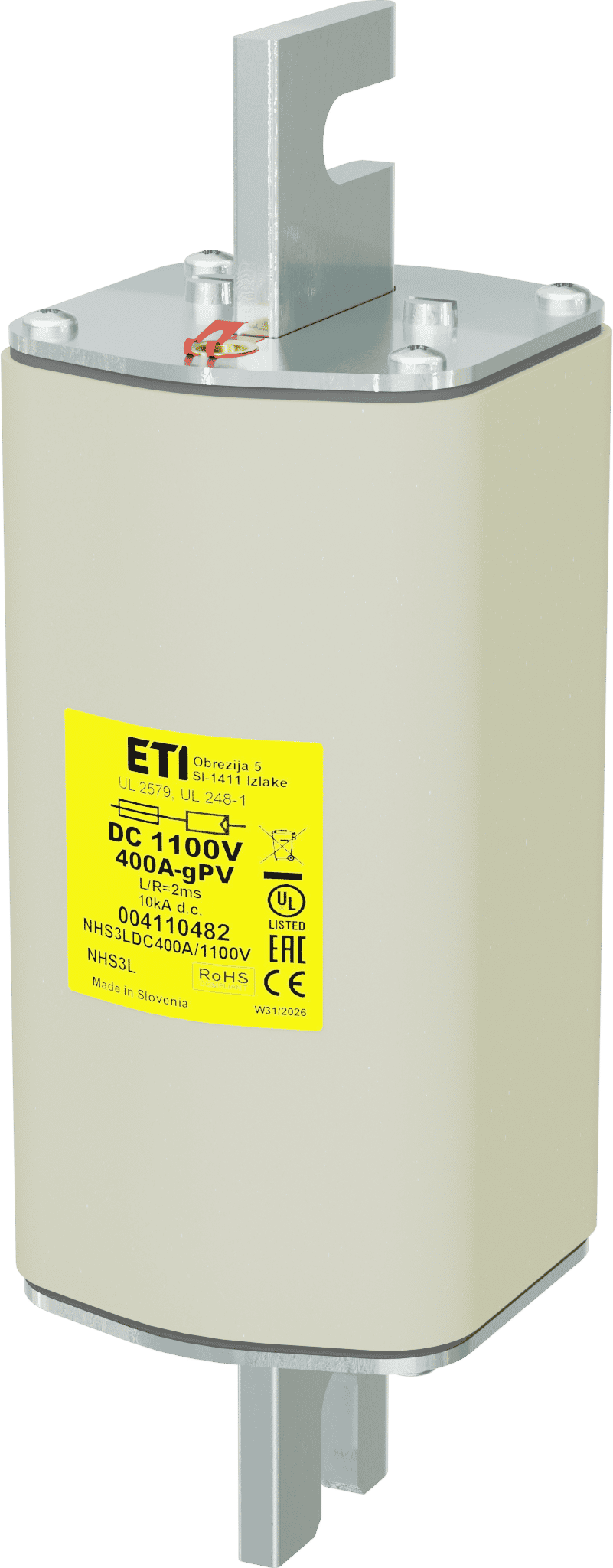 Wkładka topikowa NHS3L gPV 400A/1100V DC UL 004110482