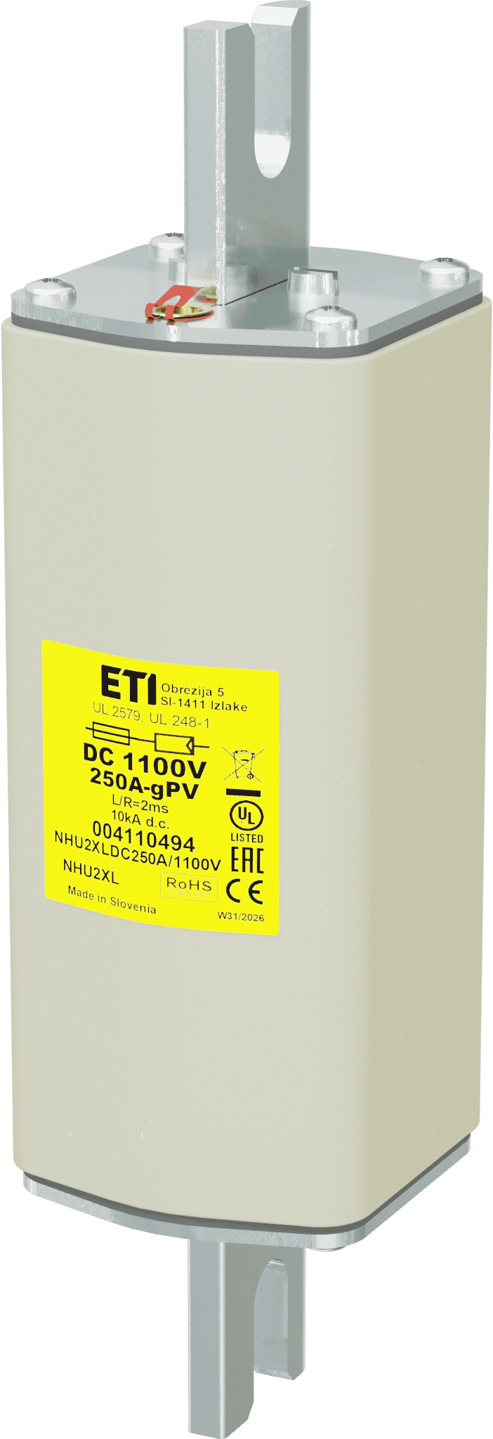 Wkładka topikowa NHU2XL gPV 250A/1100V DC UL 004110494