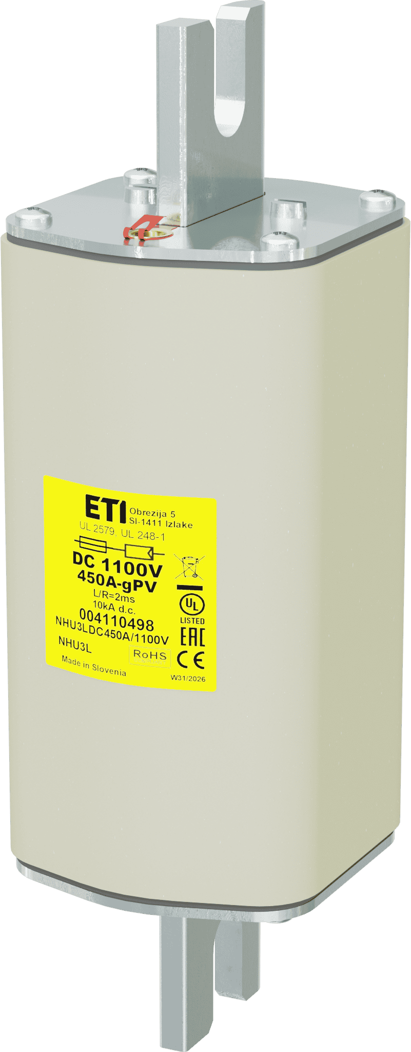 Wkładka topikowa NHU3L gPV 450A/1100V DC UL 004110498