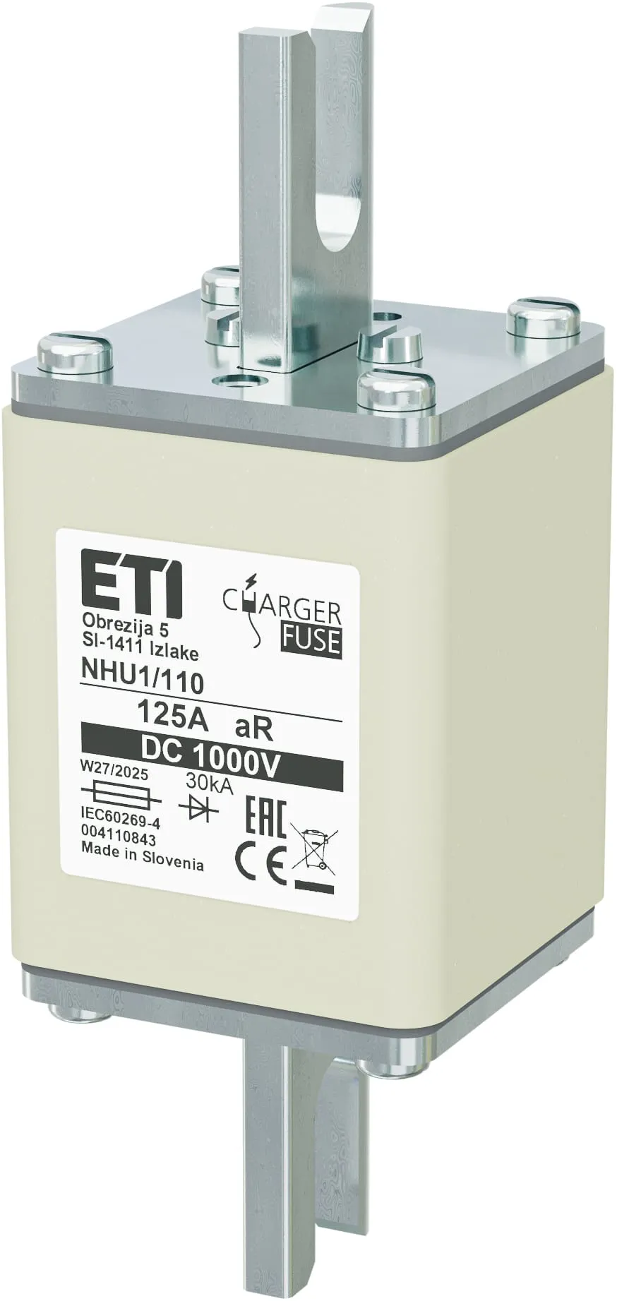 Wkładka topikowa NHU1/110 aR 125A/1000V DC 004110843
