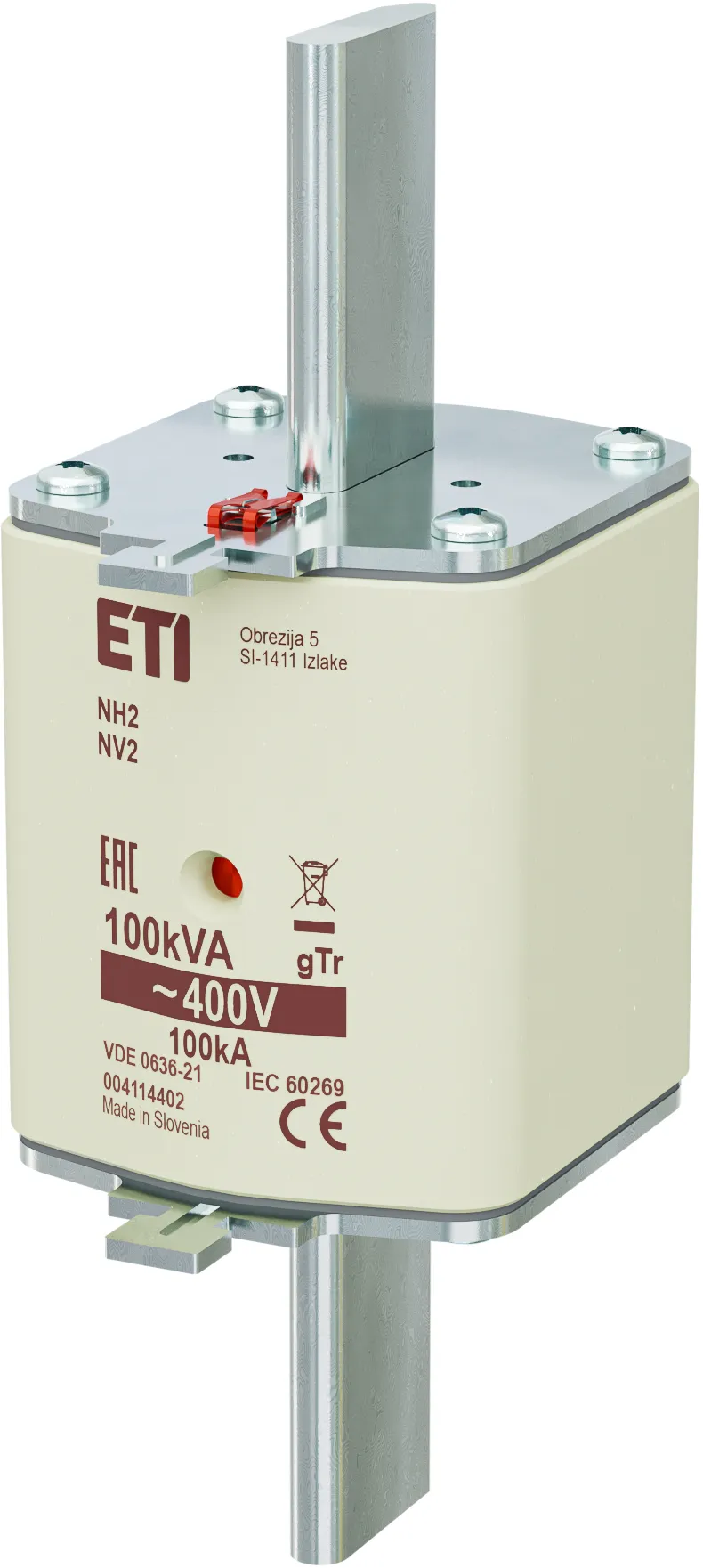 Wkładka topikowa NH2 gTr 144A/400V/100kVA 004114402