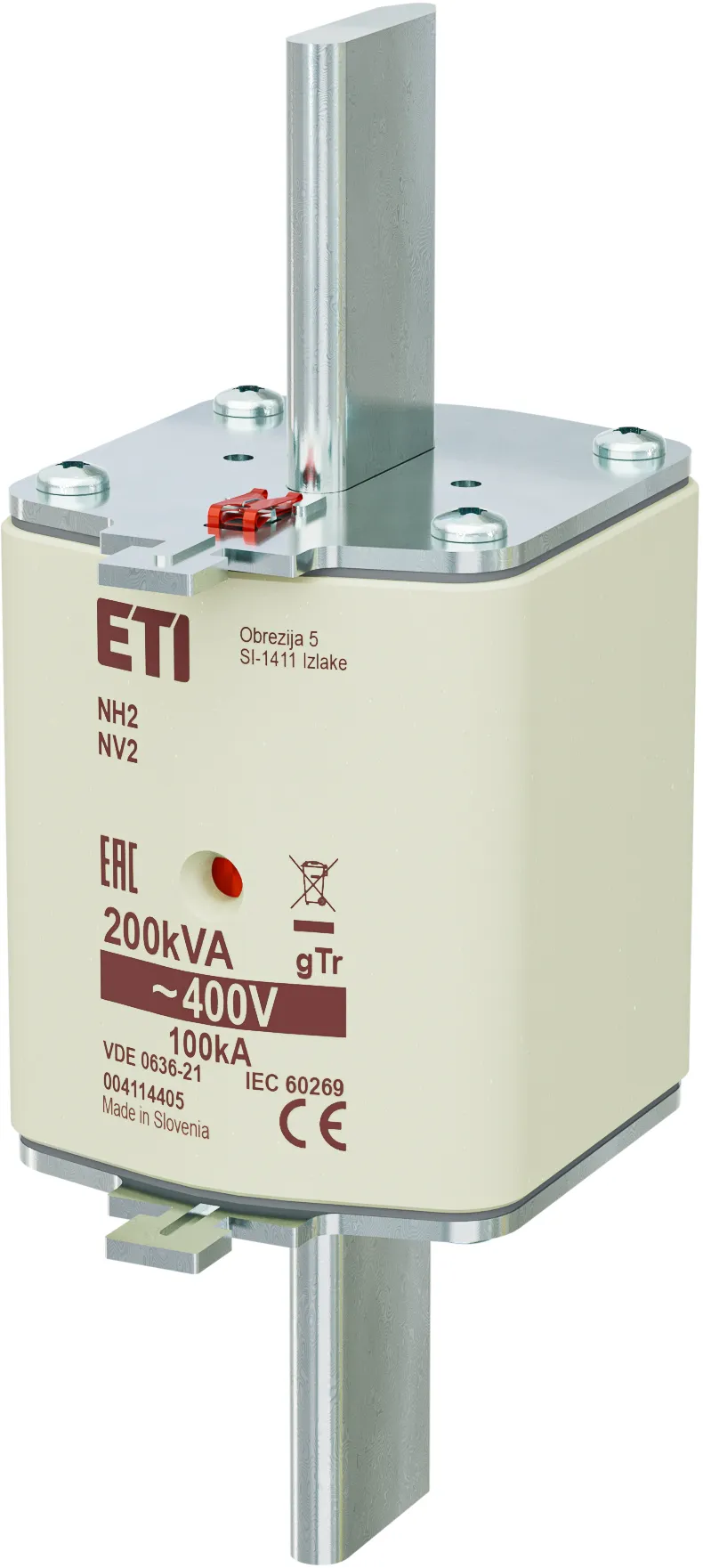 Wkładka topikowa NH2 gTr 289A/400V/200kVA 004114405