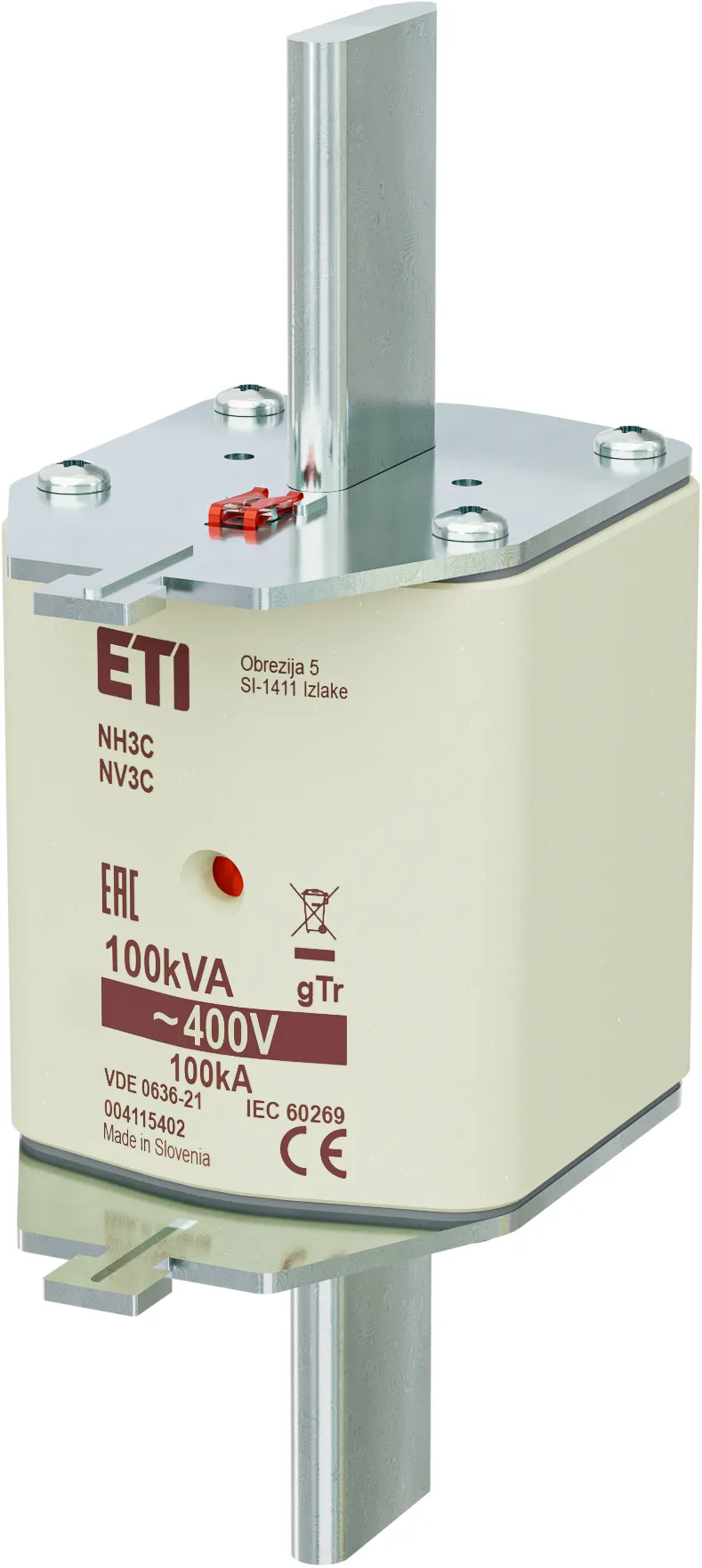 Wkładka topikowa NH3C gTr 144A/400V/100kVA 004115402