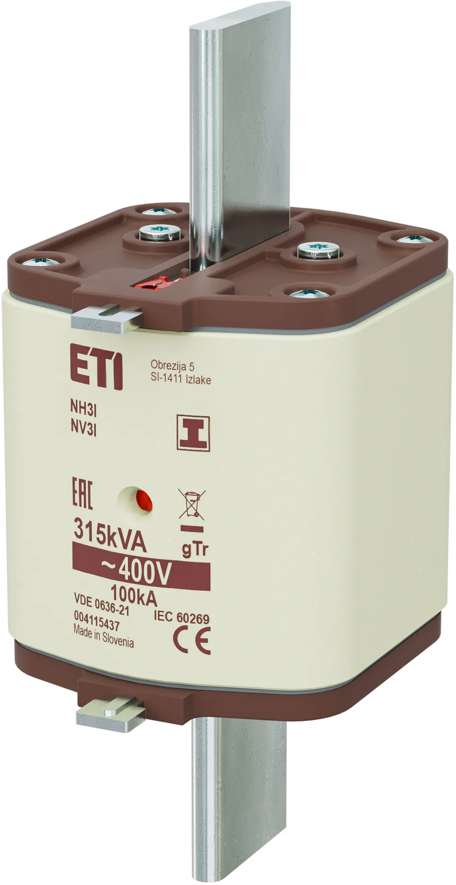Wkładka topikowa NH3/I gTr 455A/400V/315kVA 004115437
