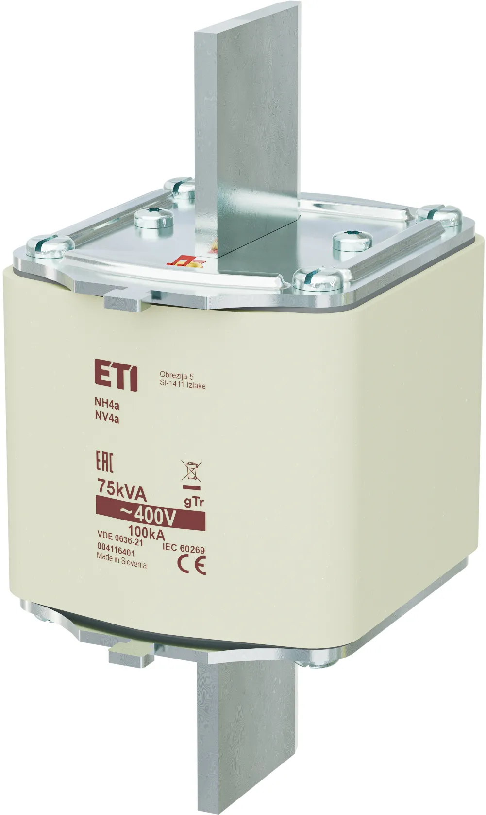 Wkładka topikowa NH4a gTr 108A/400V/75kVA 004116401
