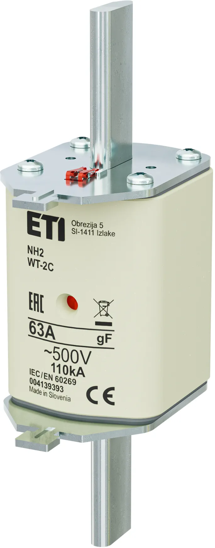Wkładka topikowa NH2C gF 63A/500V 004139393