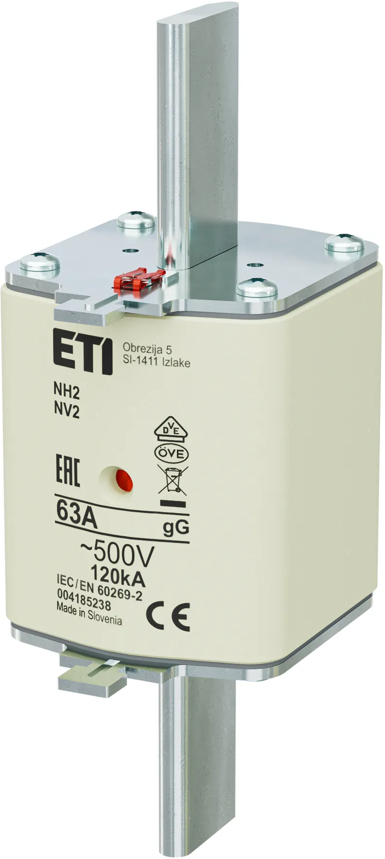 Wkładka topikowa NH2 gG 63A/500V 004185238