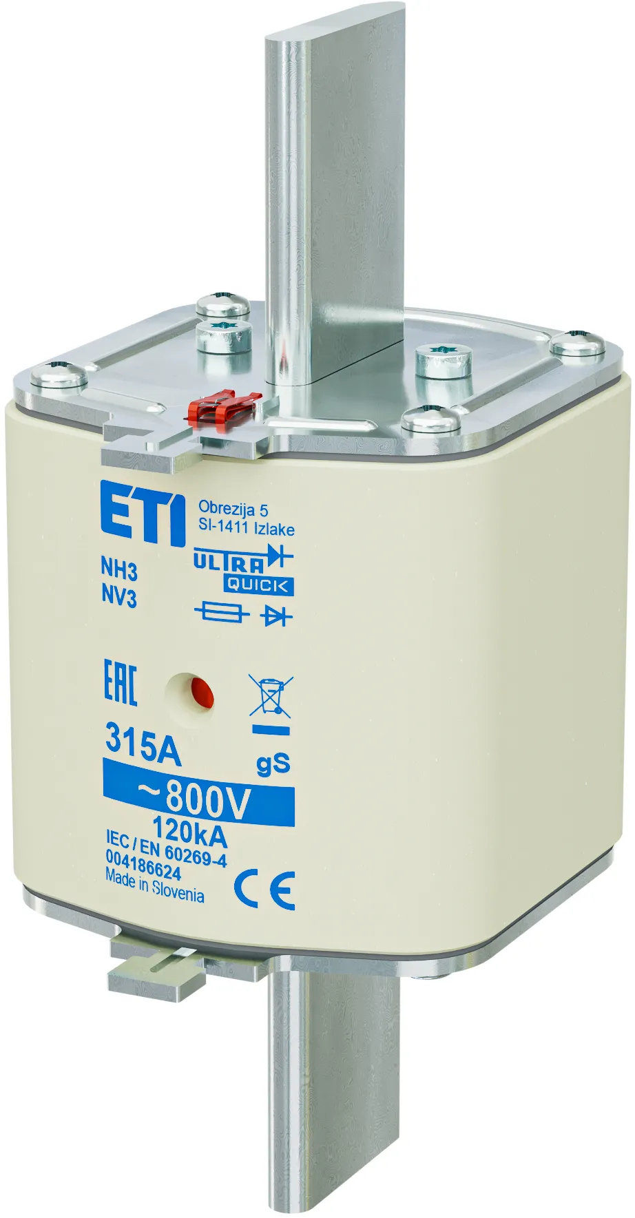 Wkładka topikowa NH3 gS 315A/800V 004186624