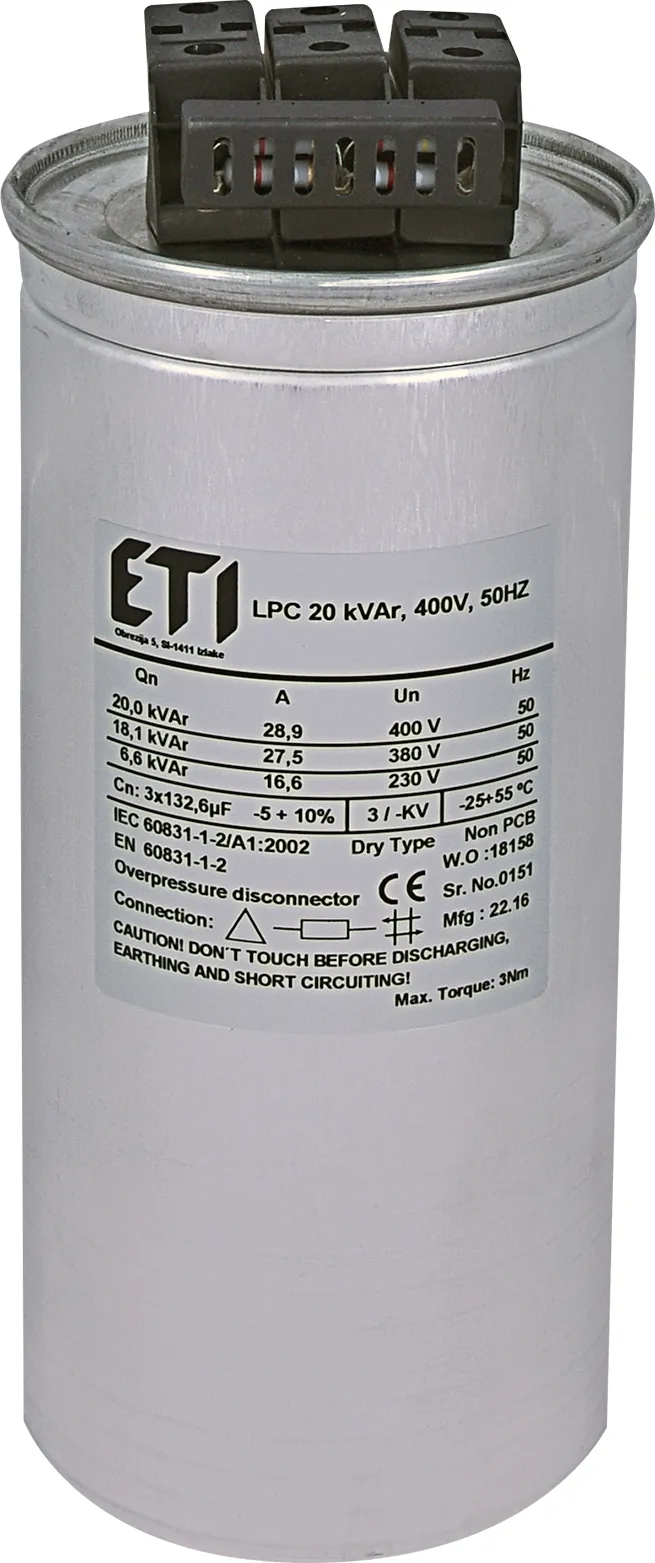 Kondensator LPC 20 kVAr, 400V, 50Hz 004656753