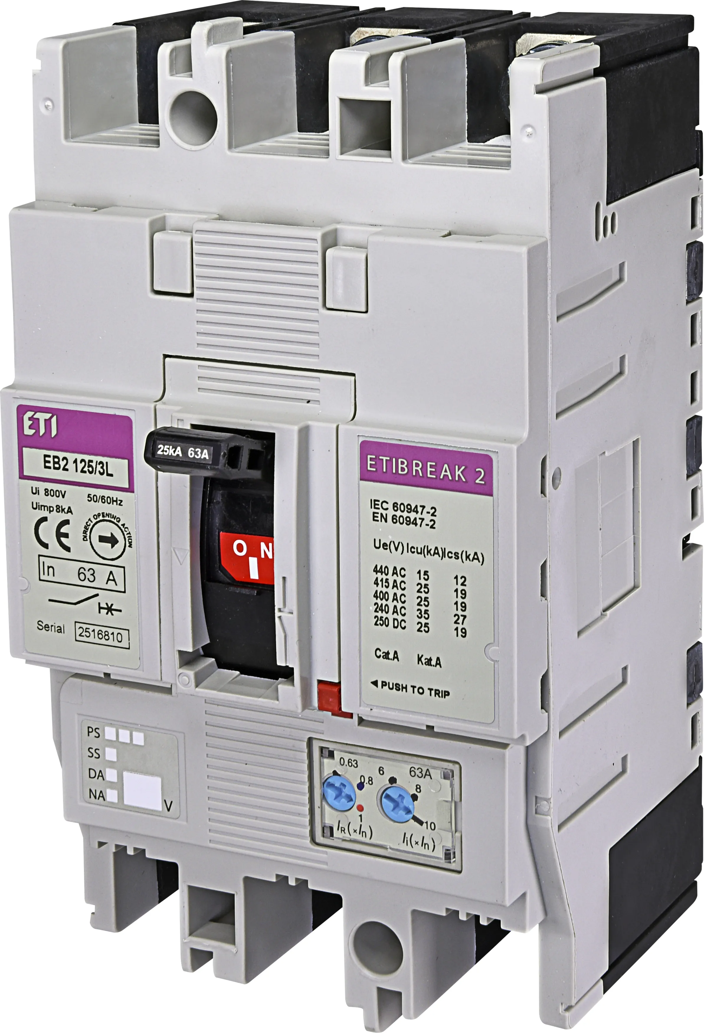 Wyłącznik mocy EB2 125/3L 63A 3p 004671024