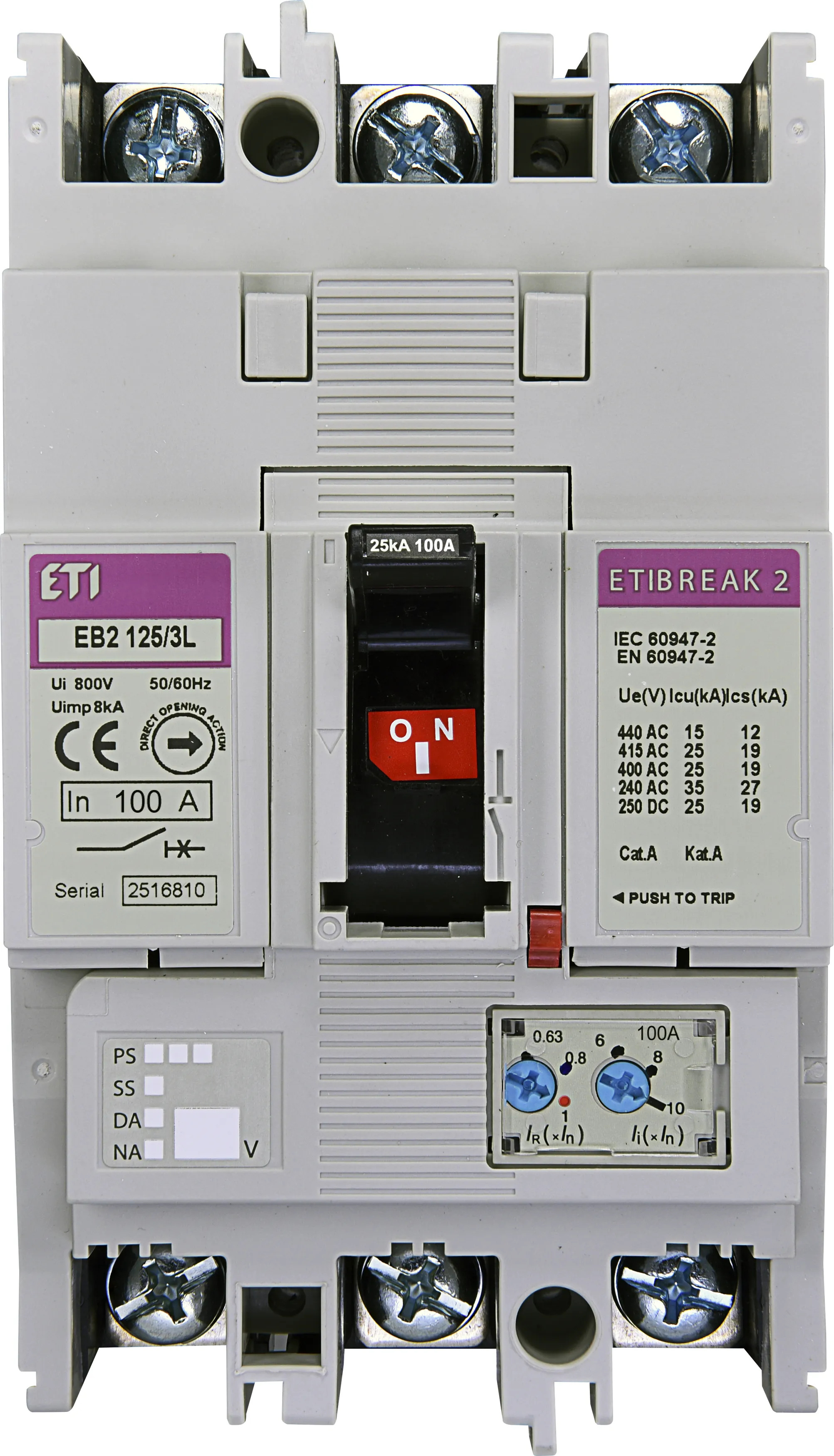 Wyłącznik mocy EB2 125/3L 125A 3p 004671026