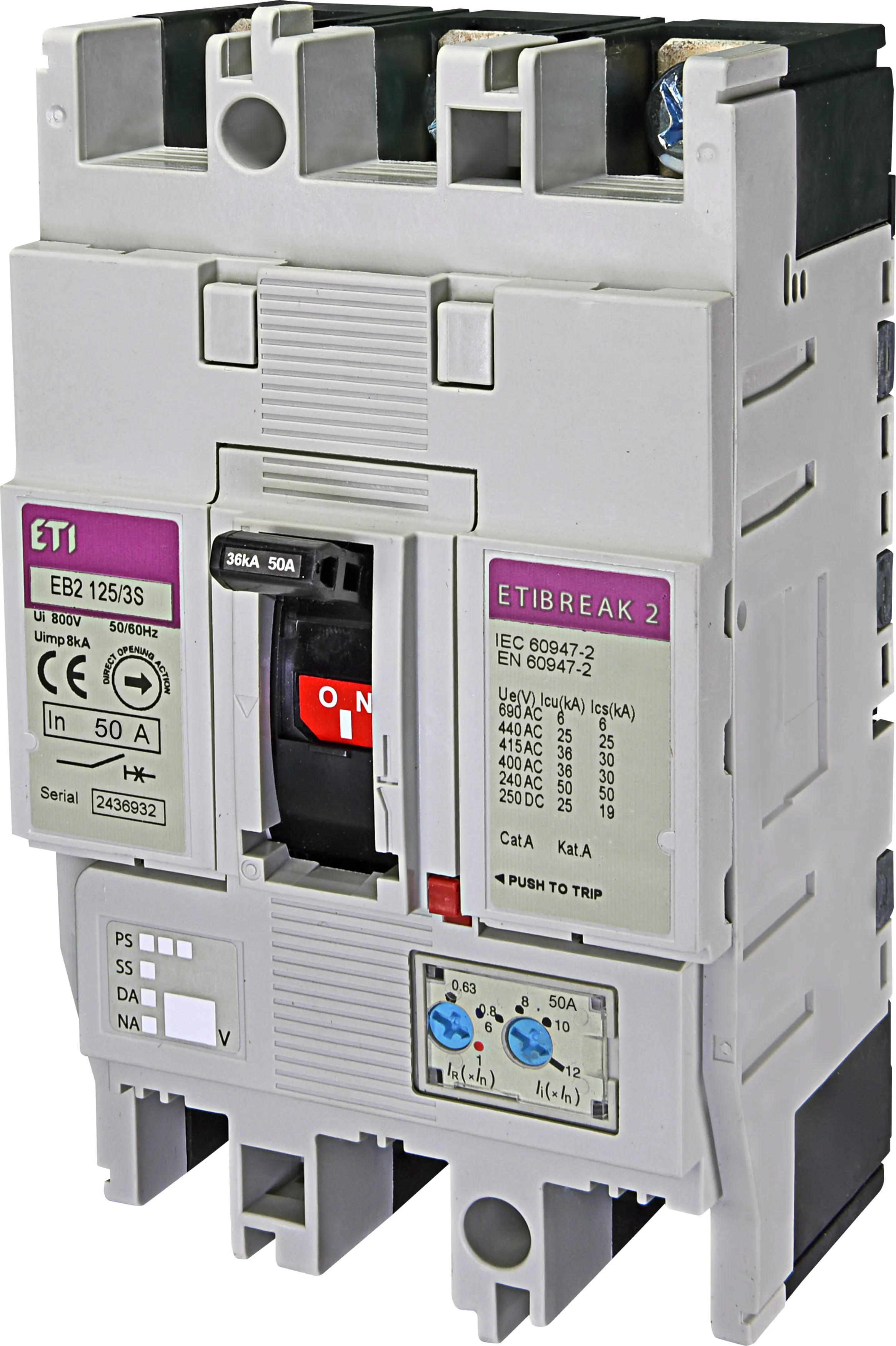 Wyłącznik mocy EB2 125/3S 50A 3p 004671043