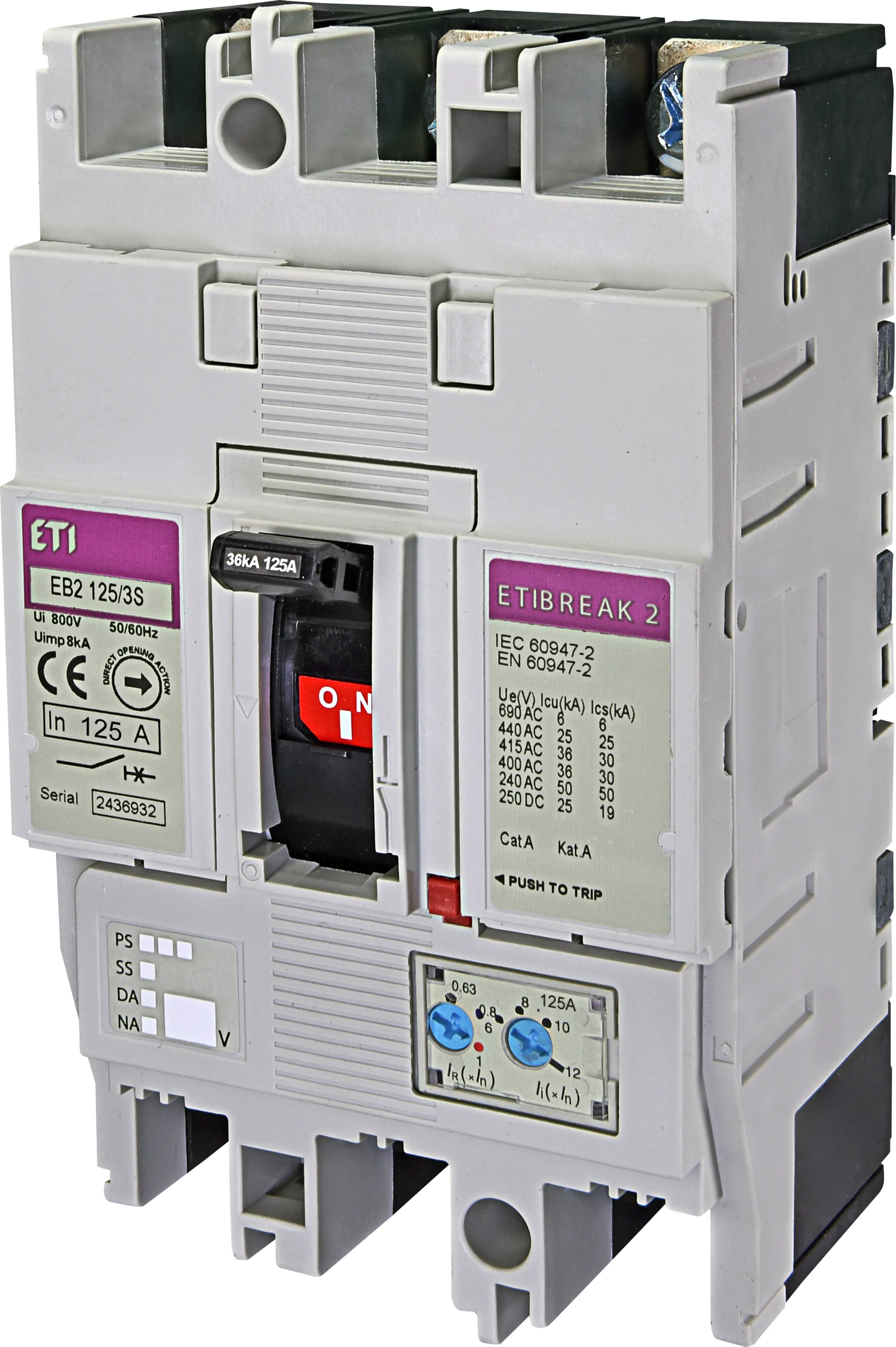 Wyłącznik mocy EB2 125/3S 125A 3p 004671046
