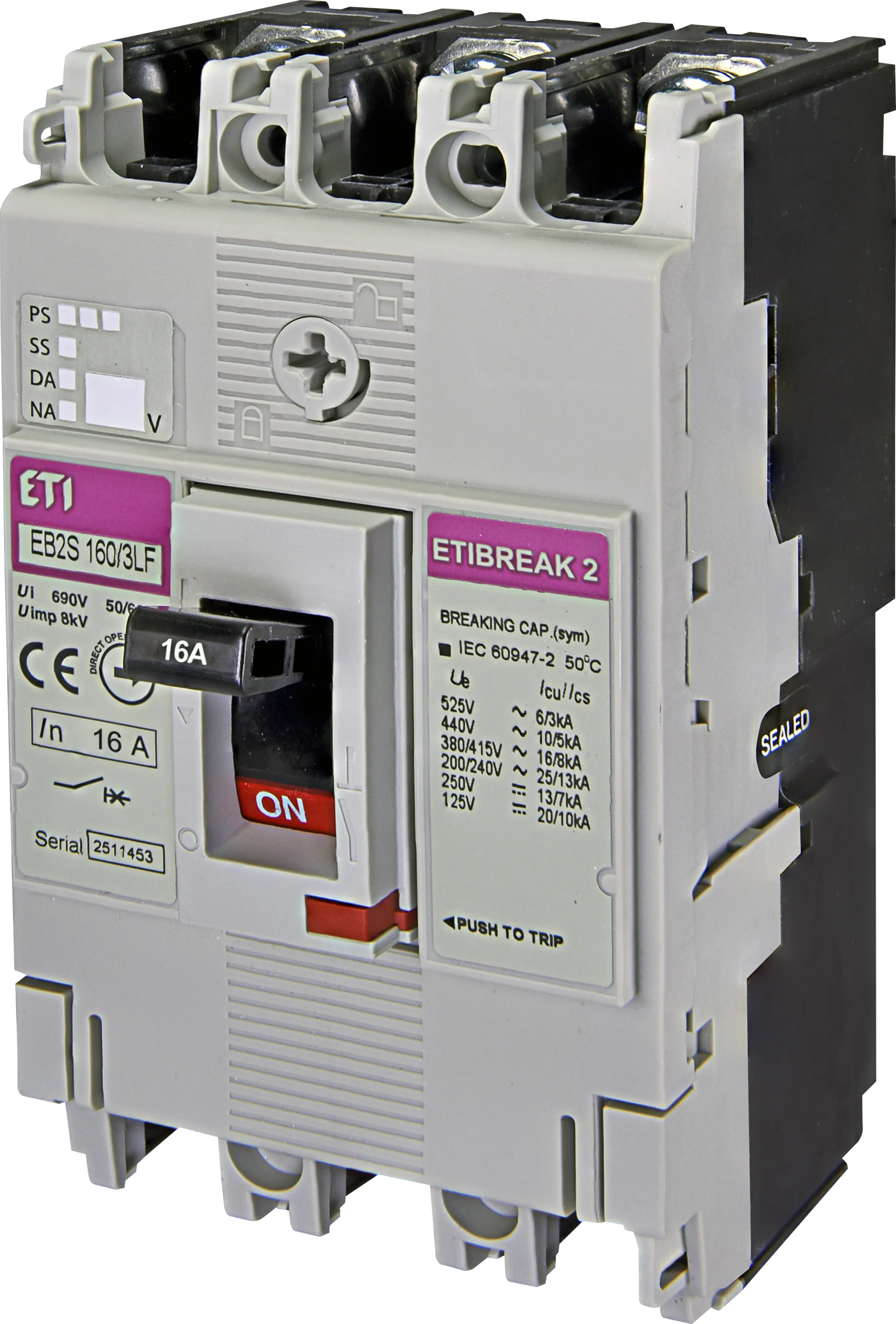 Wyłącznik mocy EB2S 160/3LF 16A 3p 004671801
