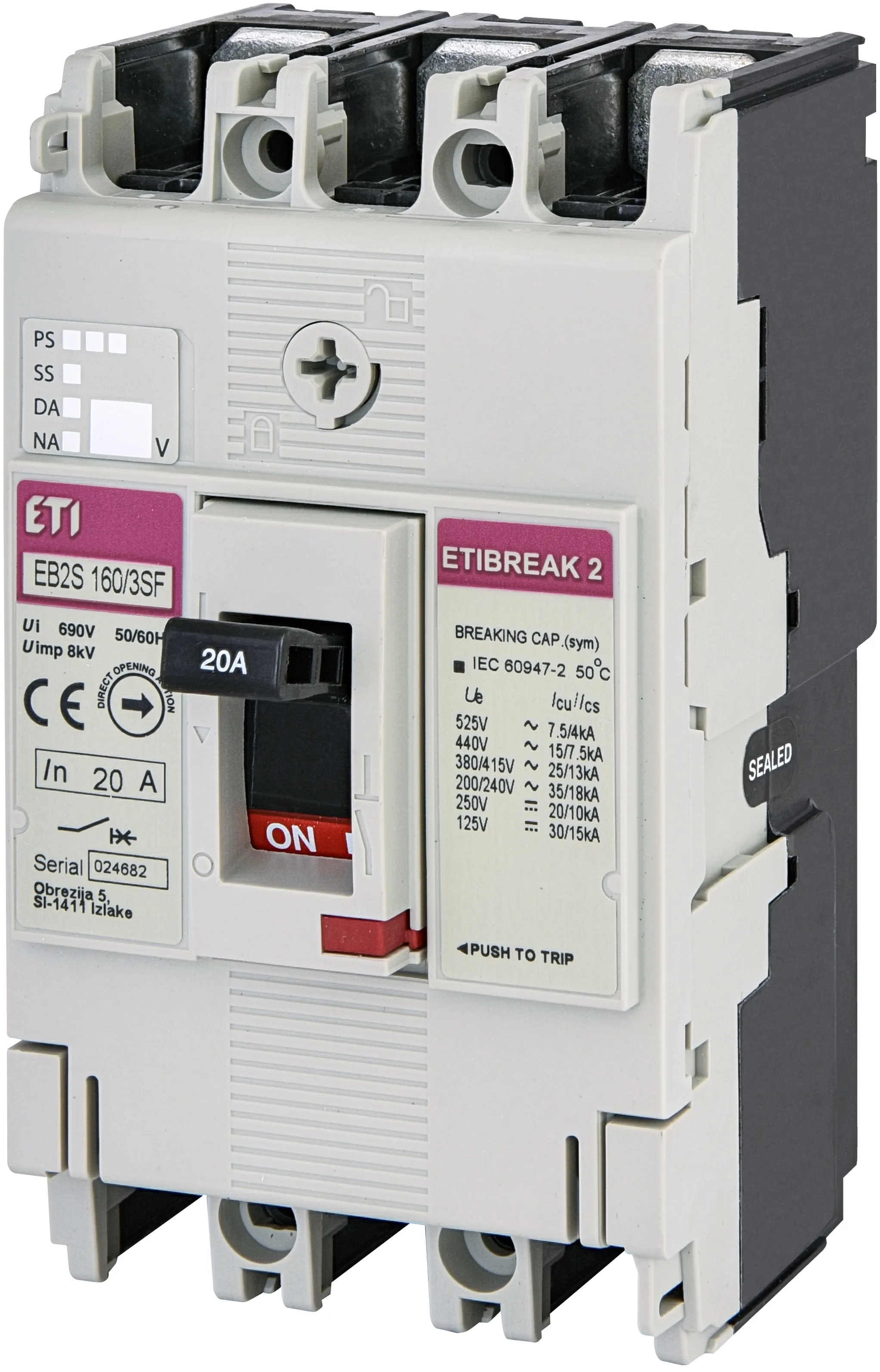 Wyłącznik mocy EB2S 160/3SF 20A 3p 004671828