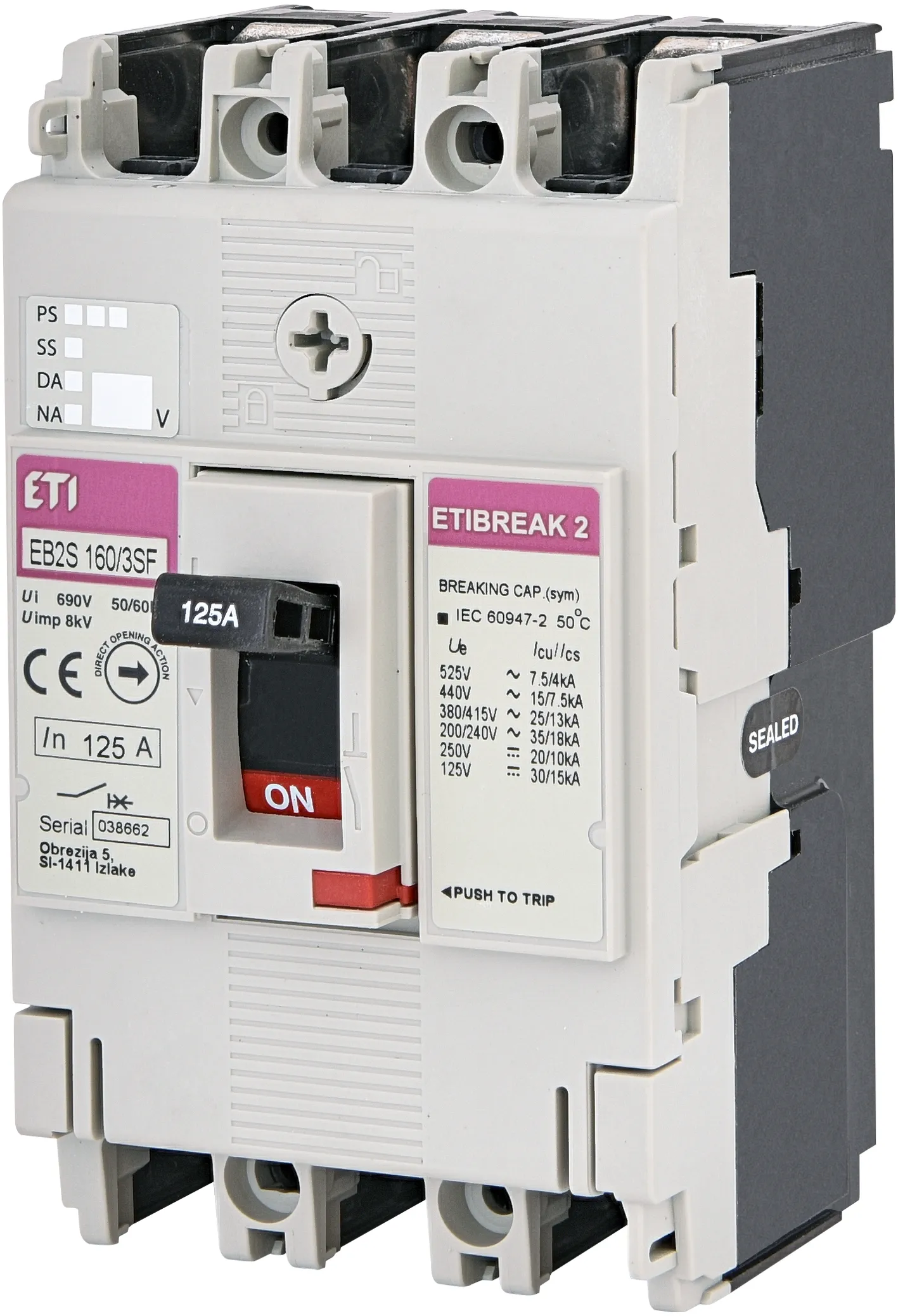 Wyłącznik mocy EB2S 160/3SF 125A 3p 004671836